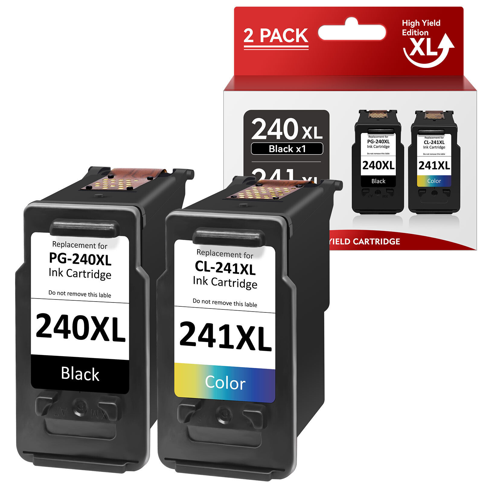 2Pack PG-240XL CL-241XL Ink Cartridge for Canon 240 241 PIXMA MG3620 MX472 MX432
