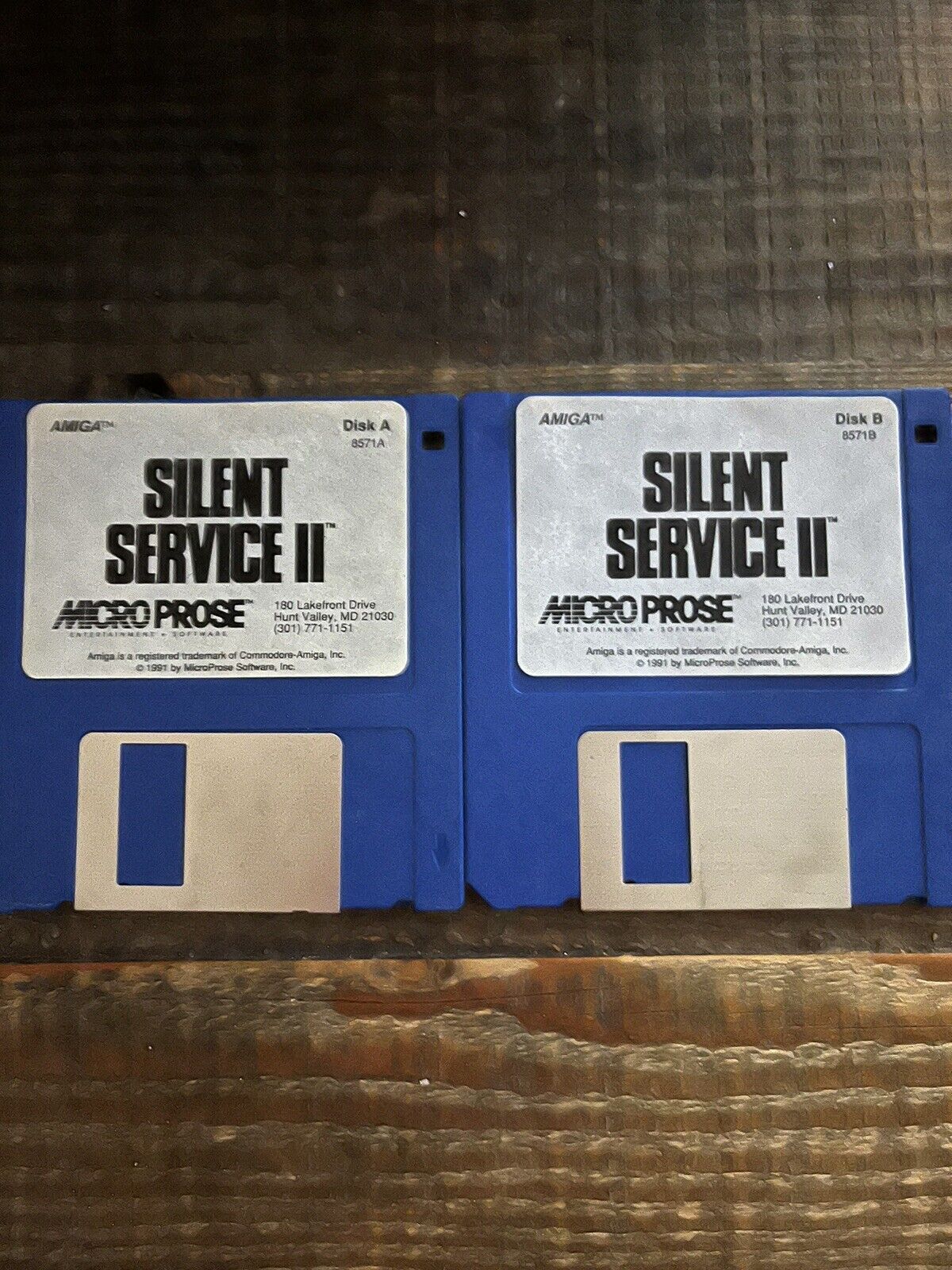Vintage Commodore Amiga Game Disk- Silent Service II, Microprose Disk A & B