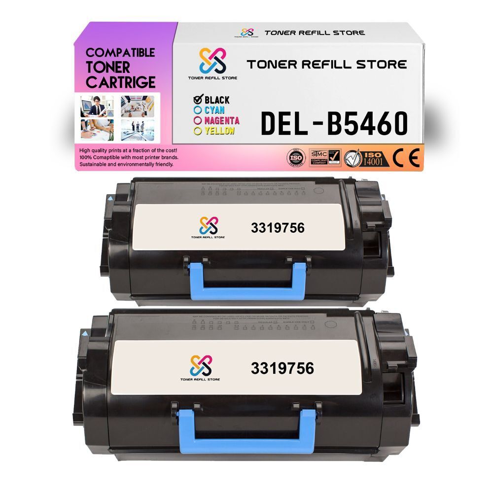2Pk TRS B5460 Black Compatible for Dell B5460dn B5465dnf Toner Cartridge
