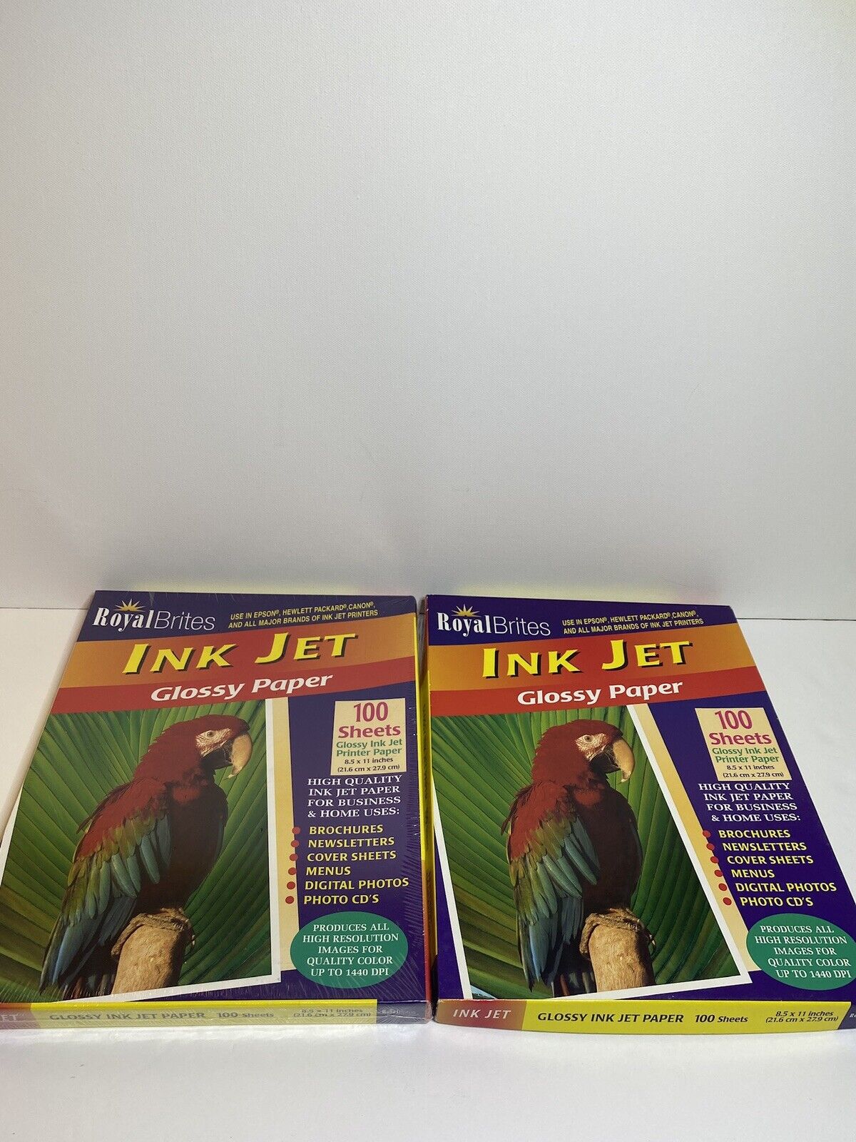 Royal Brites Ink Jet High Gloss Photo Paper 8.5 x 11 Glossy Picture. Lot Of 2