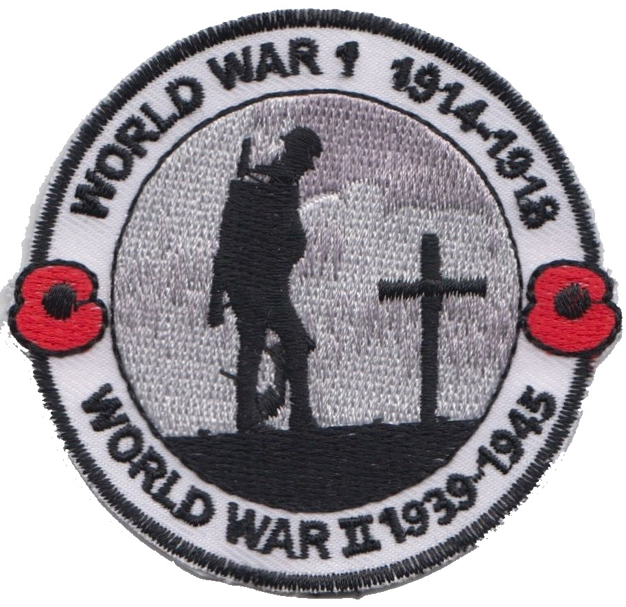 World War 1 and 2 WW1 WWII Centenary We Will Remember Embroidered Patch 