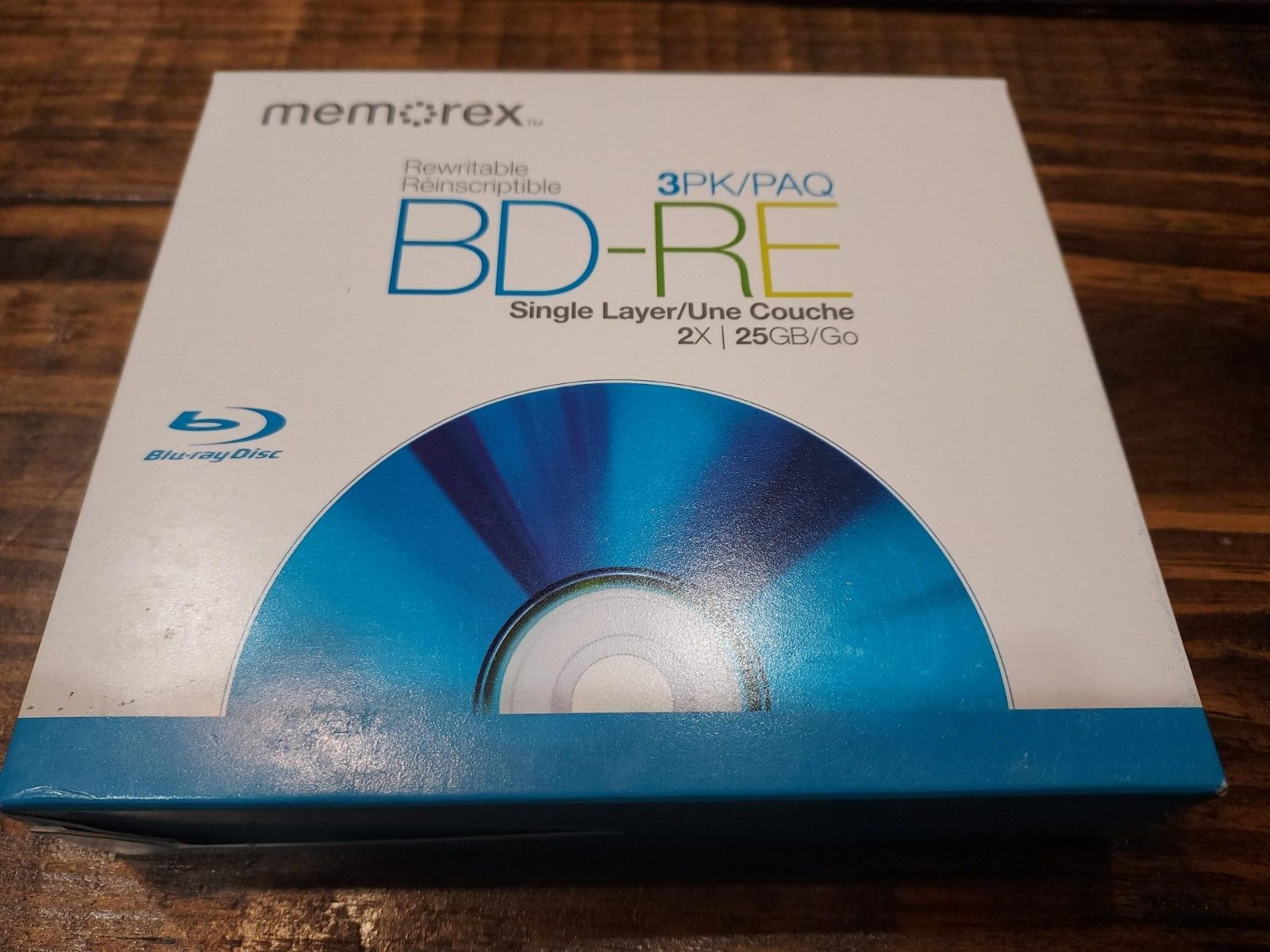 NEW 3 Pack Memorex 25GB BD-RE Rewritable Blu-ray Disks Set LOT Of Three, 2x