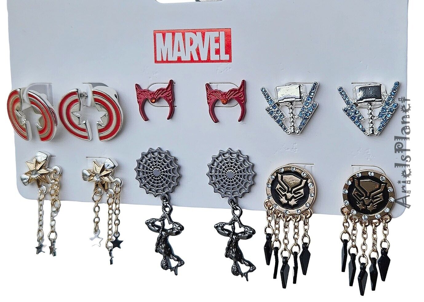 2023 Disney Parks Marvel Superhero Icons Earrings Set of 6