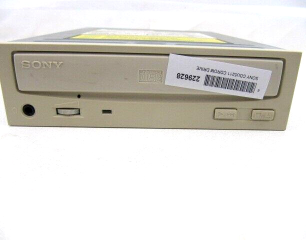 Sony Internal CD-ROM Drive IDE SATA Optical CD CDU5211 Vintage Retro Beige