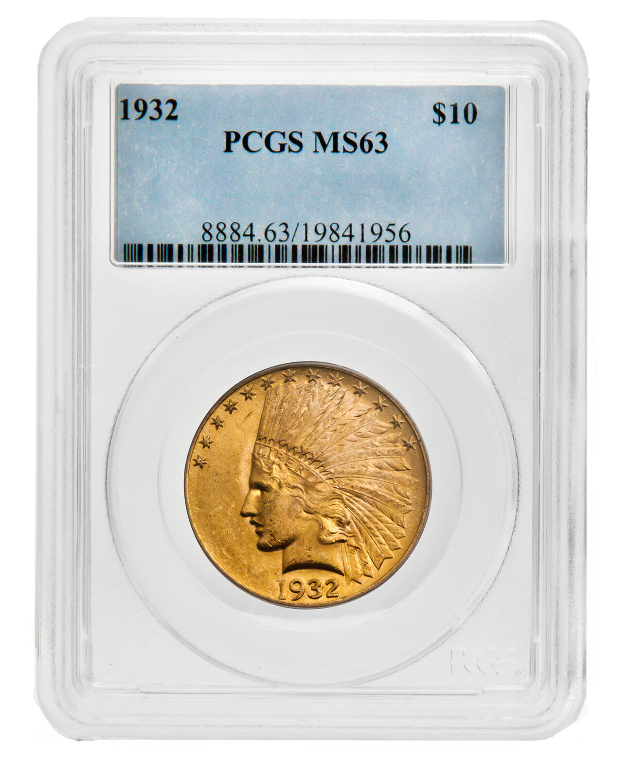 $10 Indian Gold Eagle Coin - Random Year - MS-63 PCGS - SKU #12919