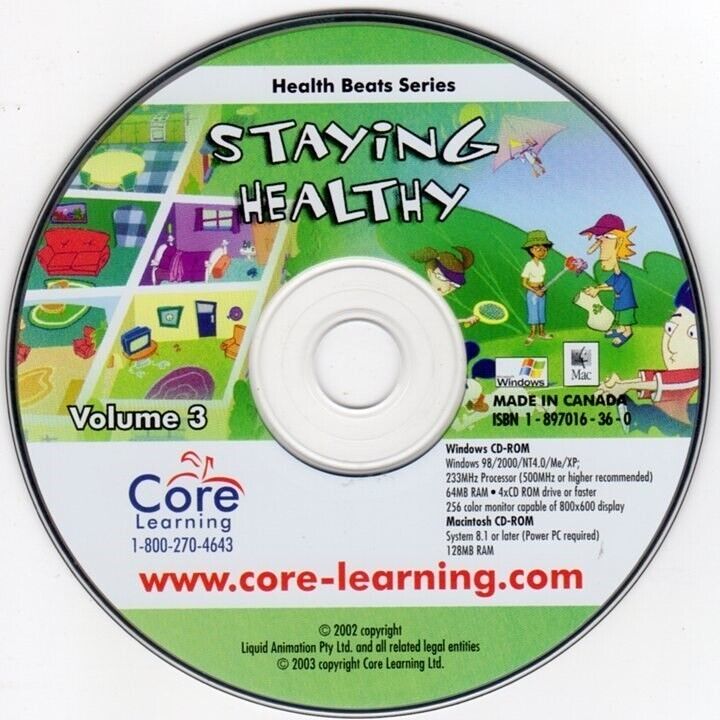 Health for Kids Series: Staying Healthy (CD, 2003) Win/Mac -NEW CD in SLEEVE