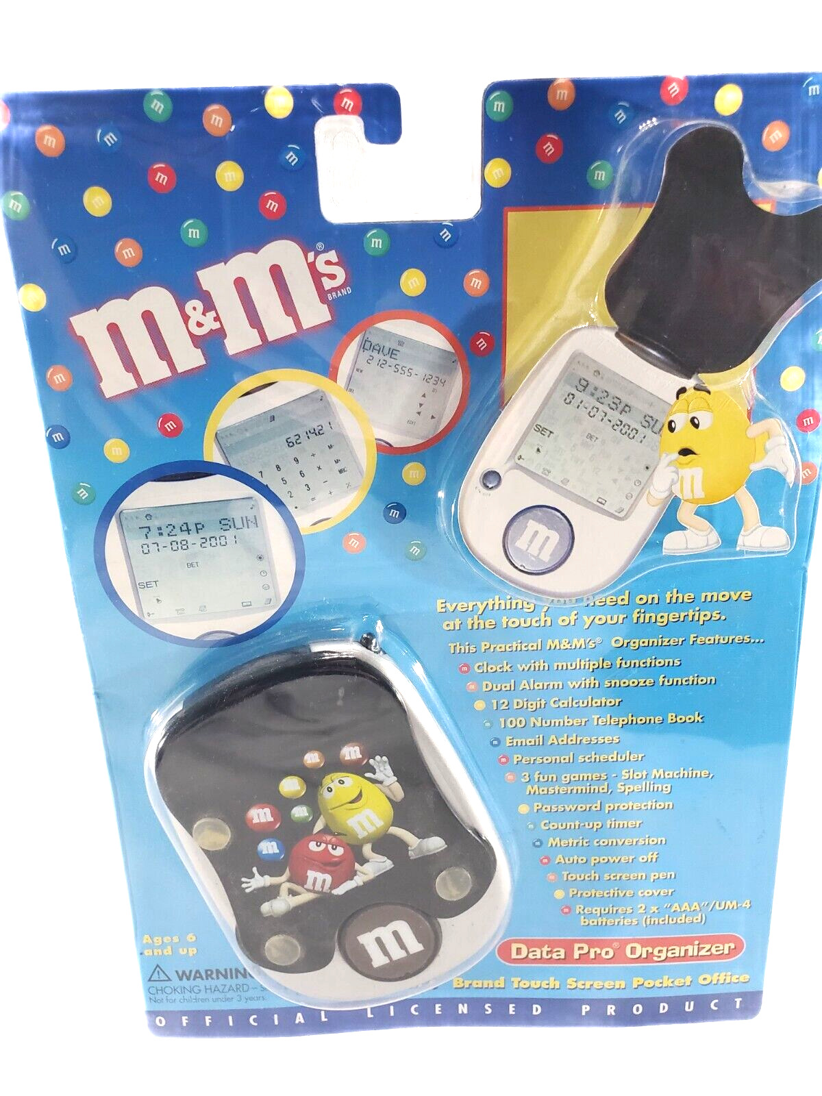 M&M\'s Data Pro Organizer Touch Screen With Pen Vintage RARE FIND NEW SEALED