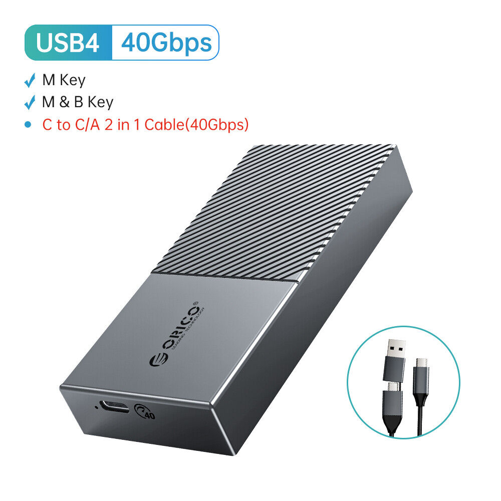 Orico M.2 NVMe SSD Drive Enclosure 40Gbps USB4 Case Type C USB 3.2 Thunderbolt 3