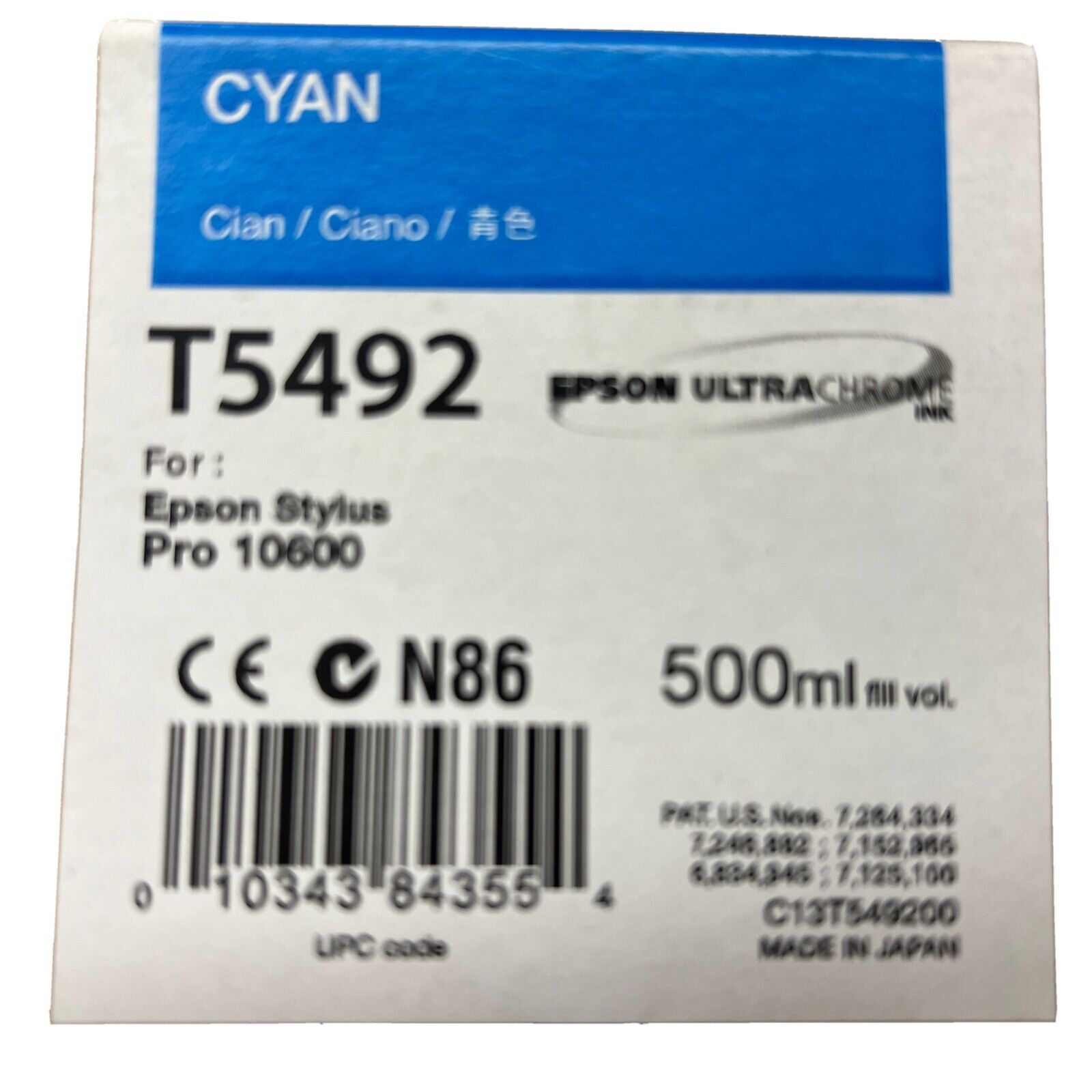 Original Epson T5492 Tinte cyan für  Color Proofer 10600  Stylus PRO 10600