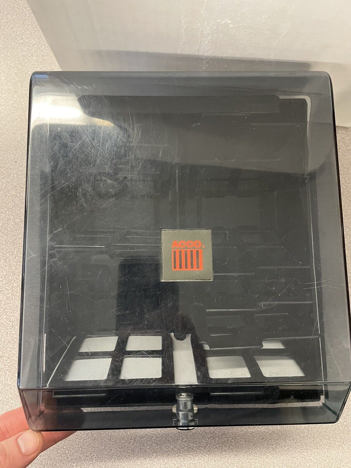 Vintage ACCO  3.5” Floppy Disk Case Organizer Locking Storage With KEY 2 rows