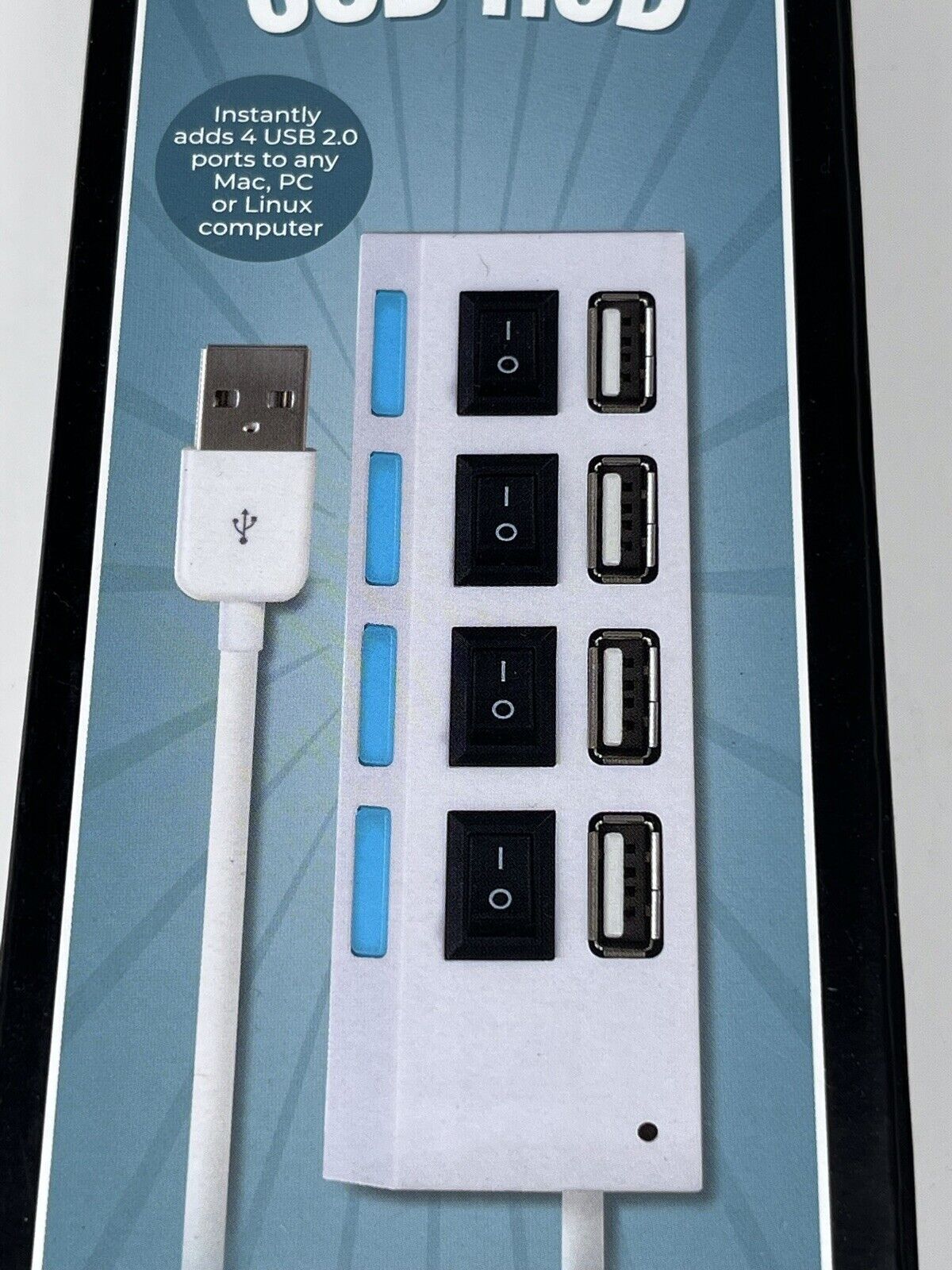 USB Hub Adapter 4 Port Splitter - The Original Fun Workshop - Multi USB 2.0