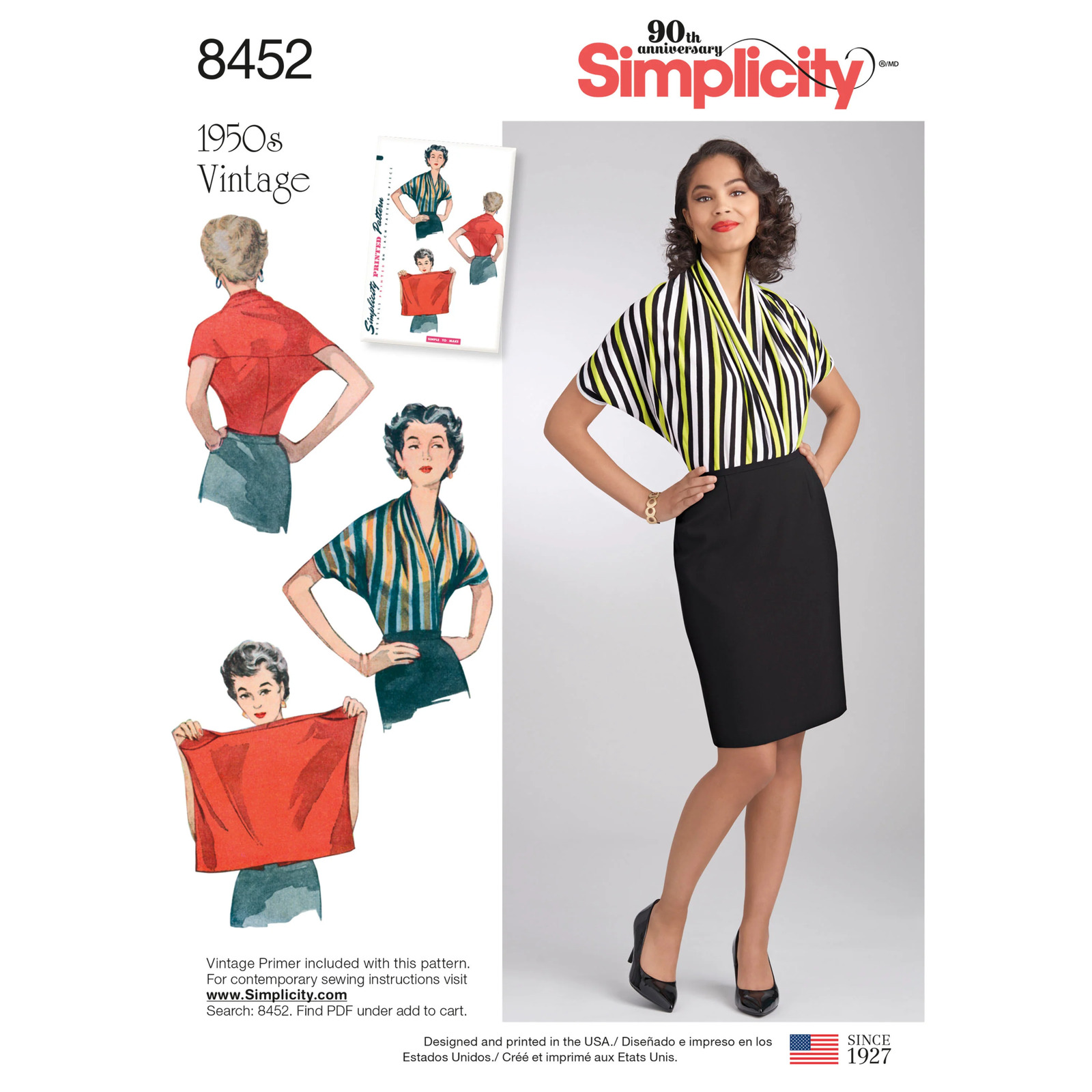 Simplicity Sewing Pattern 8452 Misses\' Vintage Knit Blouse
