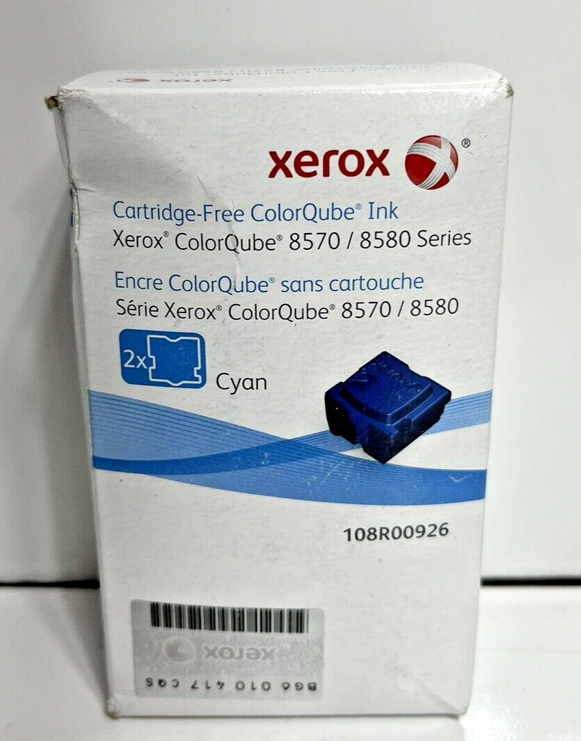 Genuine Xerox 8570 & 8580 Cyan Solid Ink Sealed Imperfect Box 108R00926