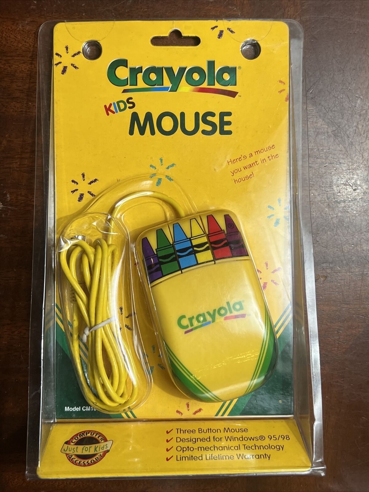 Vintage Crayola Kids Computer Rollerball Mouse CM100 w/ Disk Windows 95-98
