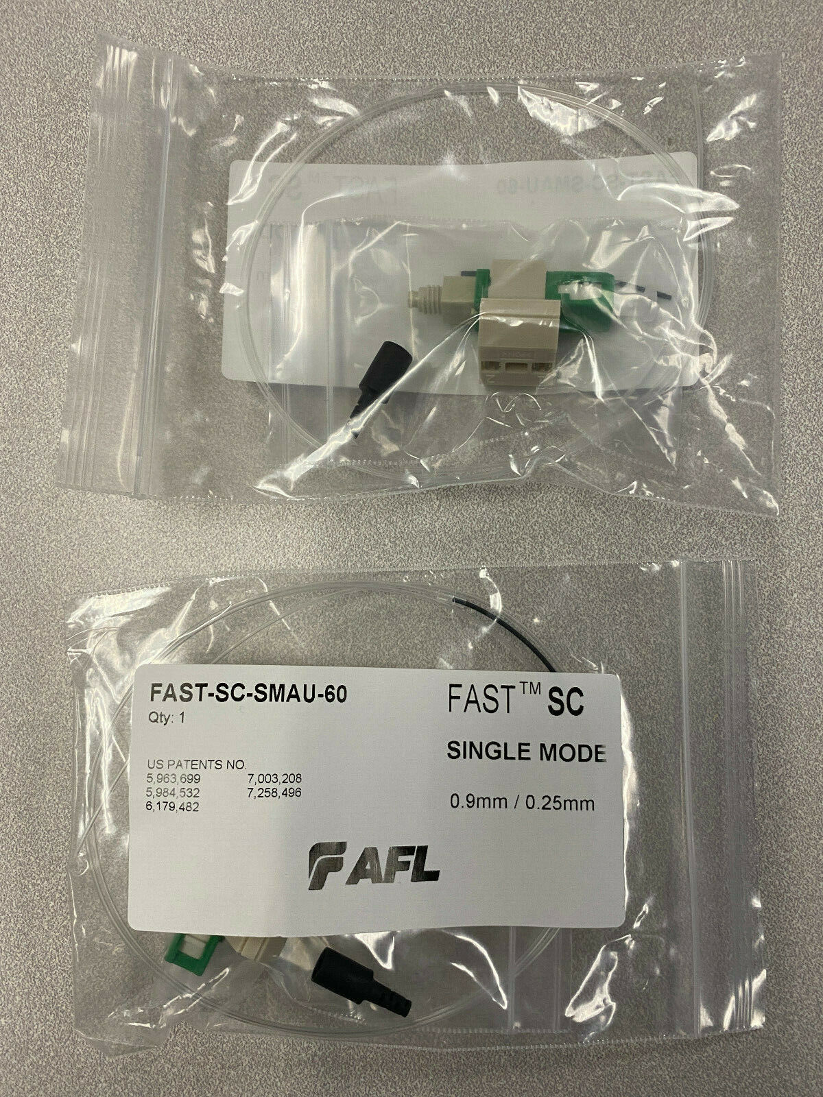 AFL-FAST-CONNECTOR-FAST-SC-SMAU-60-SingleMode-0-9mm-0-25mm Lot of 60