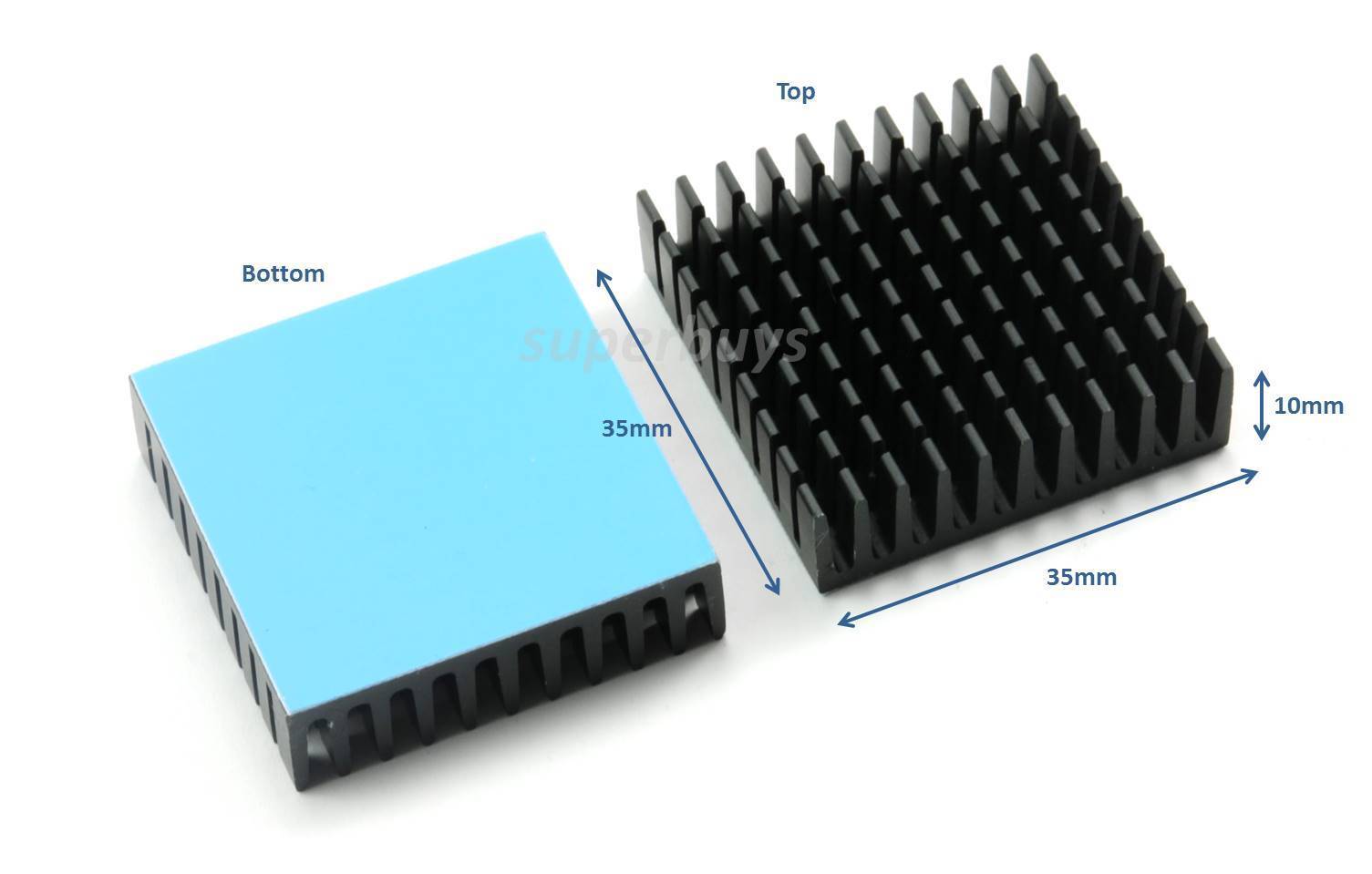 35mm x 35mm x 10mm Heatsink With Adhesive Electronic Computer Electrical Cool