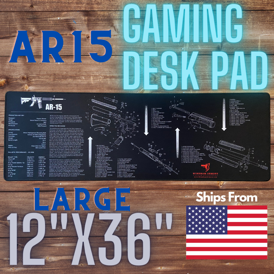 Extended Large AR-15 Gun Style Gaming Mouse Pad Computer Keyboard Mat XL