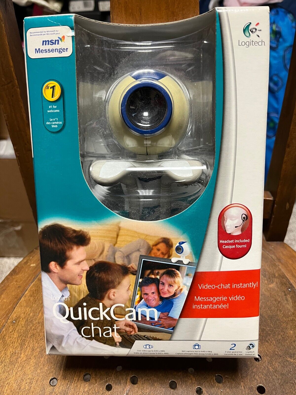 Vintage 2005 Logitech QuickCam Chat 2 Camera + Headset, Webcam (New, Read)