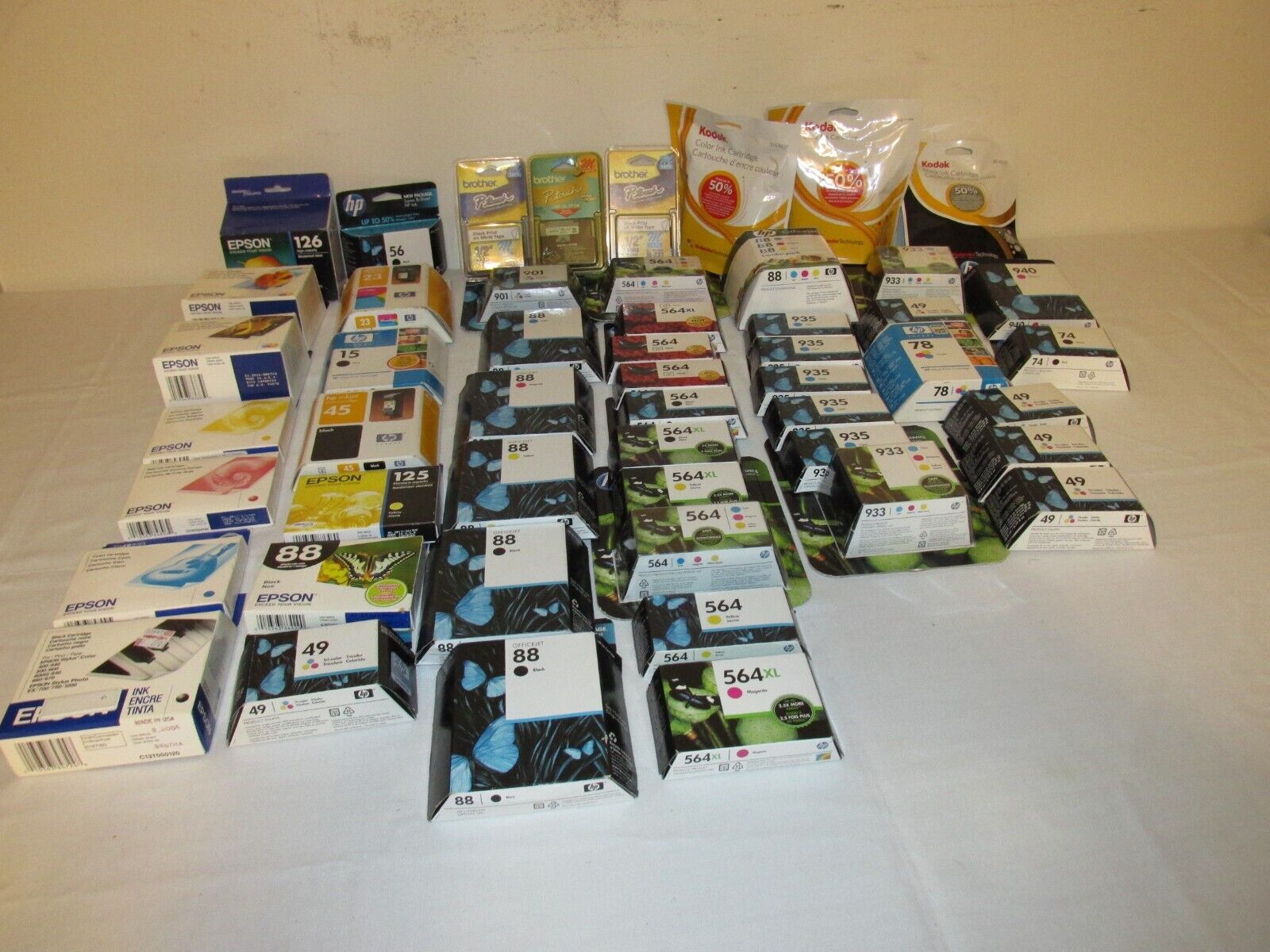 large lot of unopened  miscellaneous , expired  ink cartridges