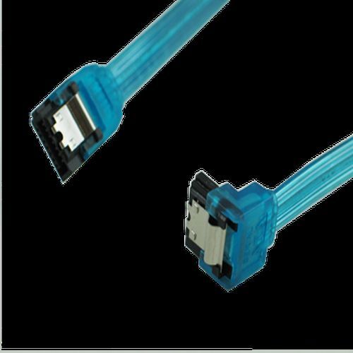 OKGEAR GC18AUBM12 18 inch SATA 3.0 cable,straight to right angle UV blue color
