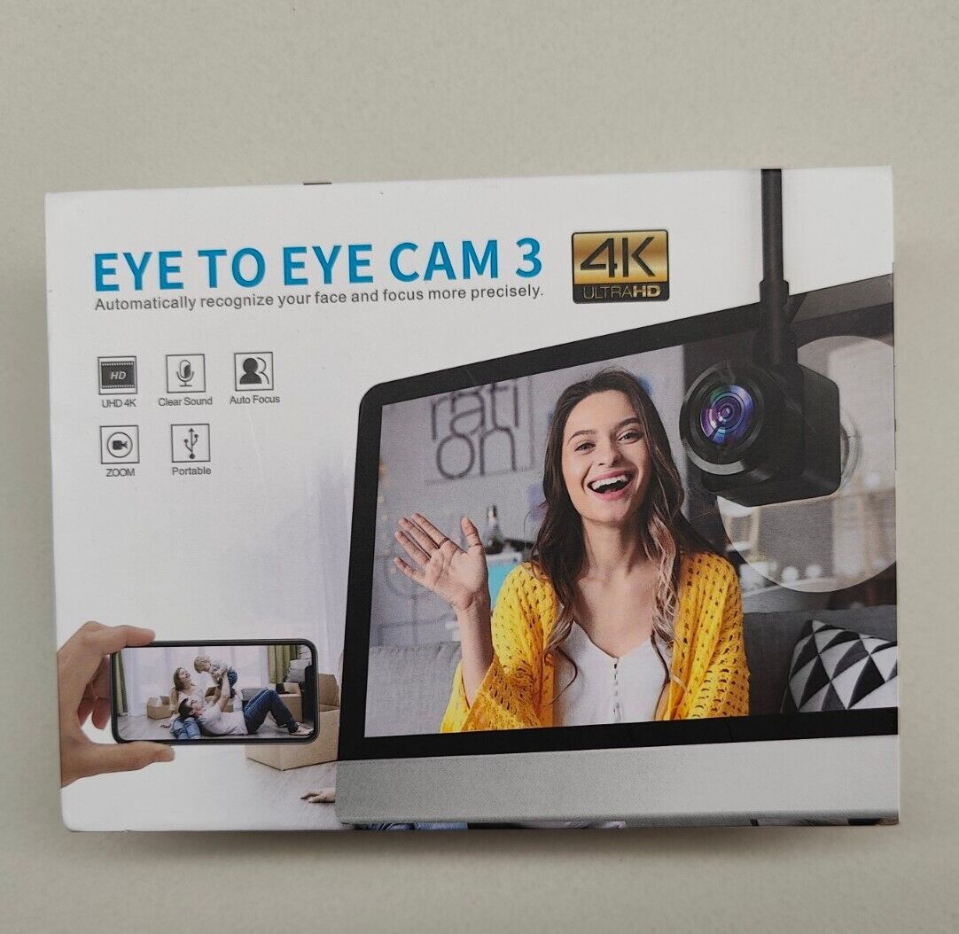 Eye to Eye Cam 3 4k Webcam with Built-in Mic Sony Sensor 