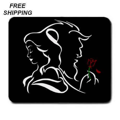 Beauty and the Beast, Birthday, Gift, Mouse Pad, Non-Slip, USA, Black