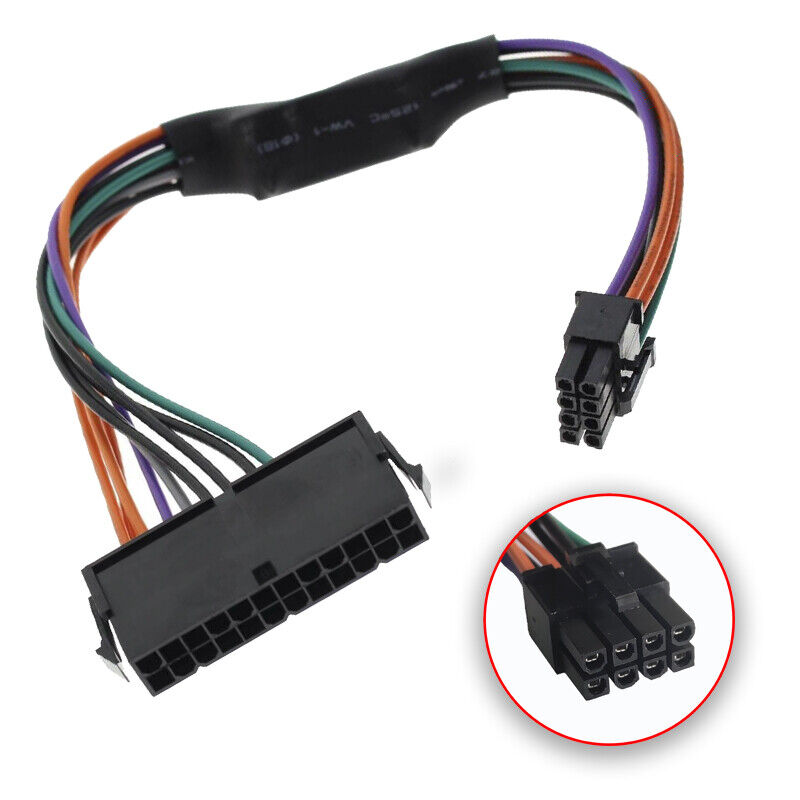 24 Pin to 8 Pin ATX Power Supply Adapter Cable for DELL Optiplex PC Computers