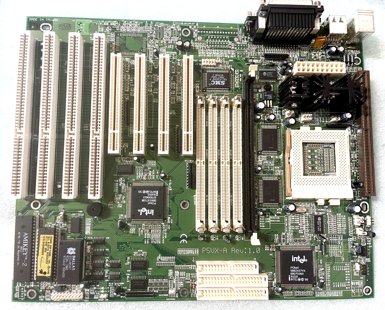 RARE VINTAGE ECS P5VX-A R1.0 INTEL PCI CHIPSET SOCKET 7 ATX MOTHERBOARD MBMX23