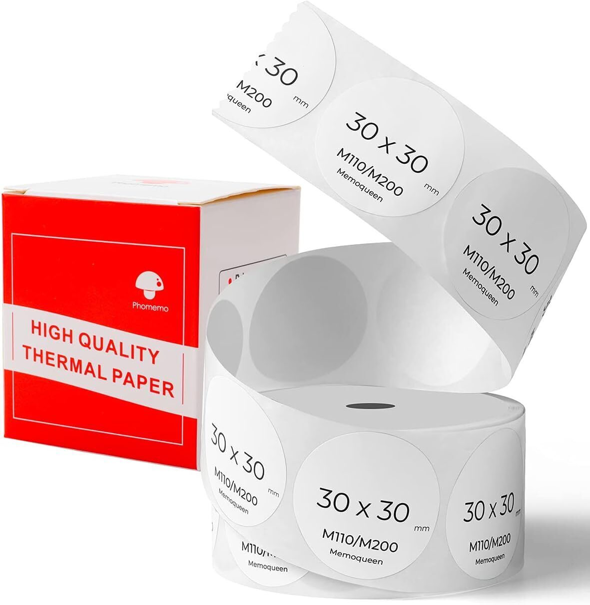 Phomemo Round Thermal Label Paper 30/40/50mm for M110/M110S/M120/M200/M220