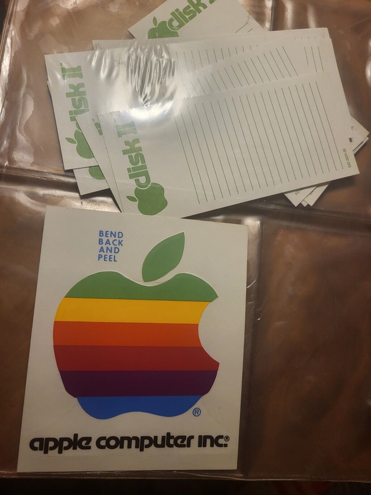 1980s Apple Computer Logo-Sticker-Decals Rainbow with 5.25 Plastic disc holders