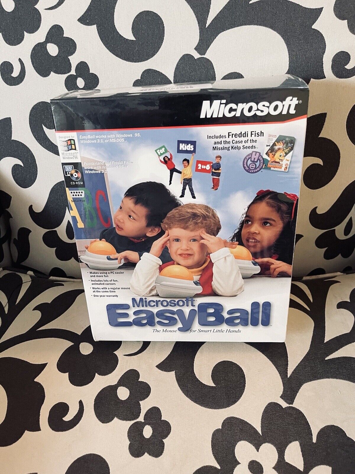 Vintage Microsoft EasyBall Kids Mouse Serial Port Trackball Brand New & Sealed