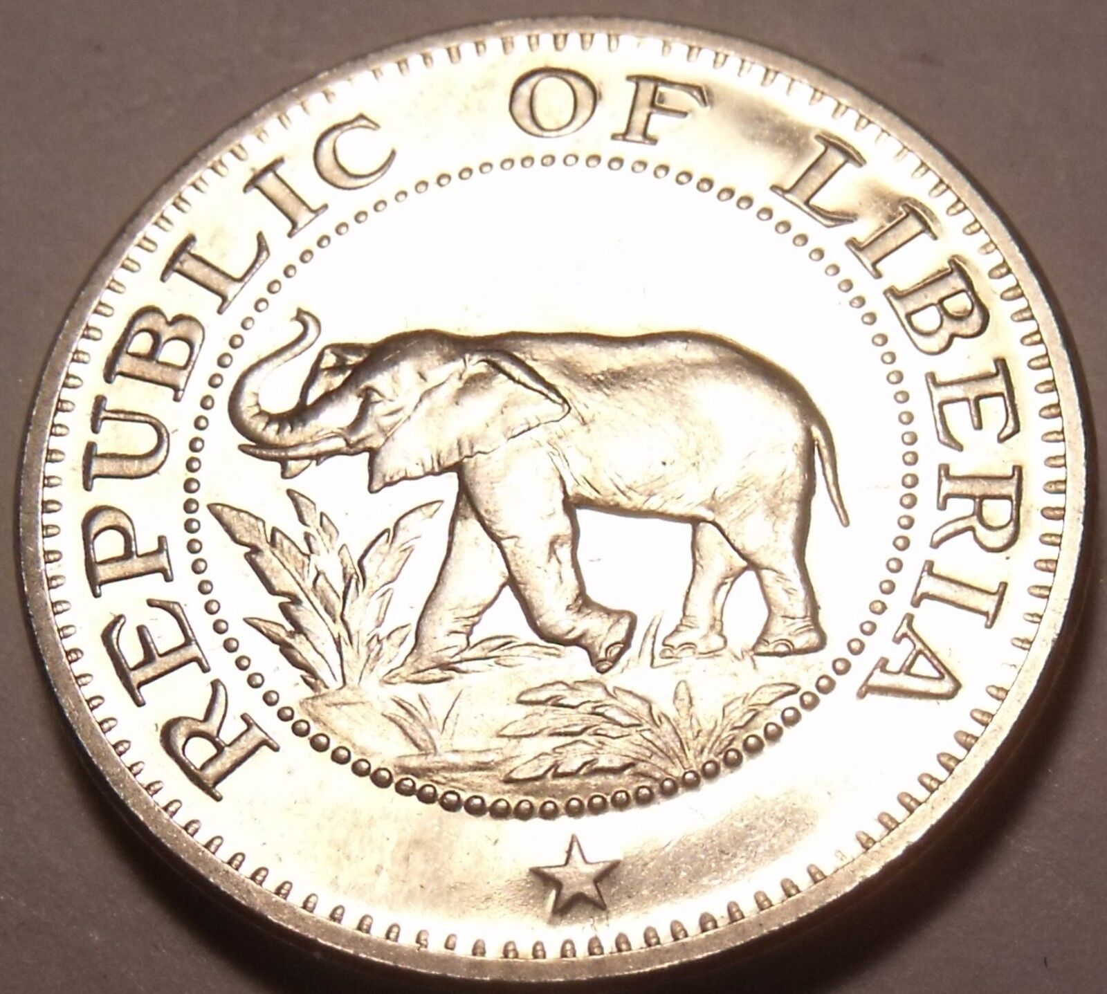 Rare Proof Liberia 1968 5 Cents~Only 14,396 Minted~Elephant Coin~Free Ship