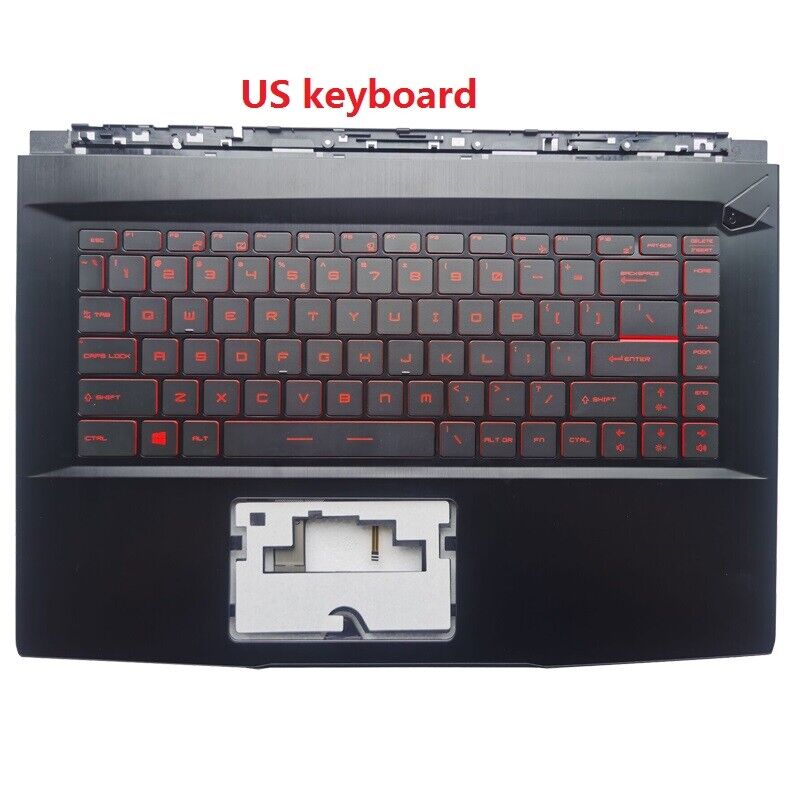 New for MSI GF63 MS-16R1 US English keyboard Palmrest Case Red backlit