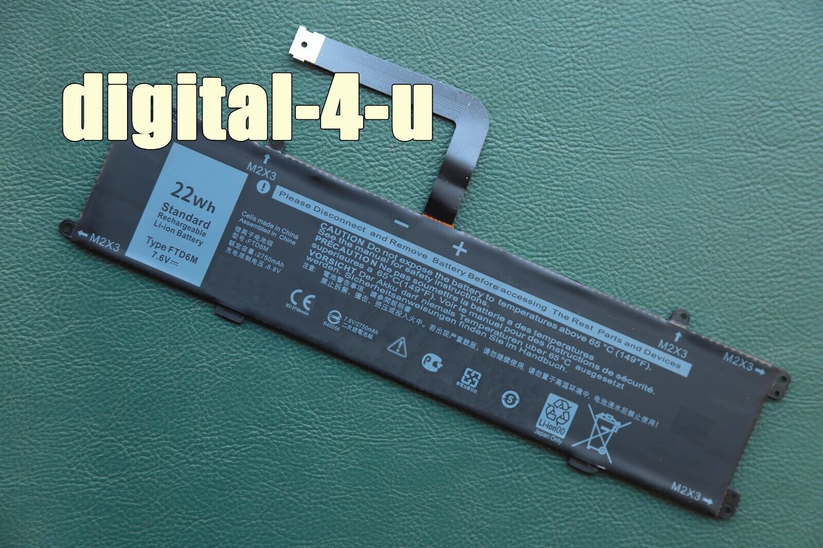 New FTD6M 22Wh Keyboard Battery for Dell Latitude 7285 E7285 2-in-1 6HHW5 06HHW5