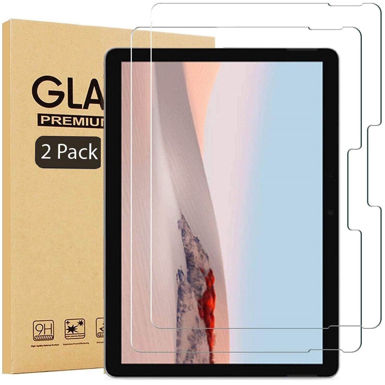 2 PACK Tempered Screen Protector for Microsoft Surface Go 2 3 Pro 4 5 6 7 8 9 X