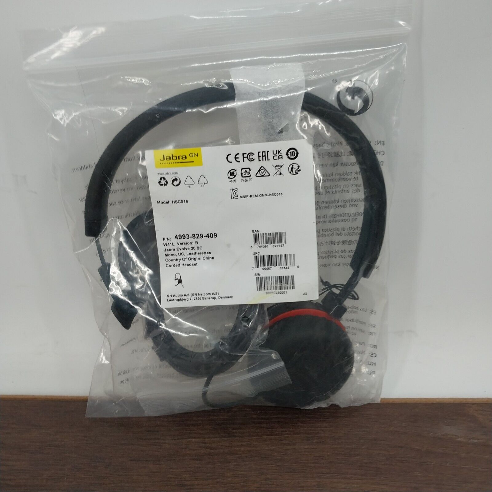 Jabra Evolve 20 SE GN HSC016 Stereo headset 4993-829-409 Open Box