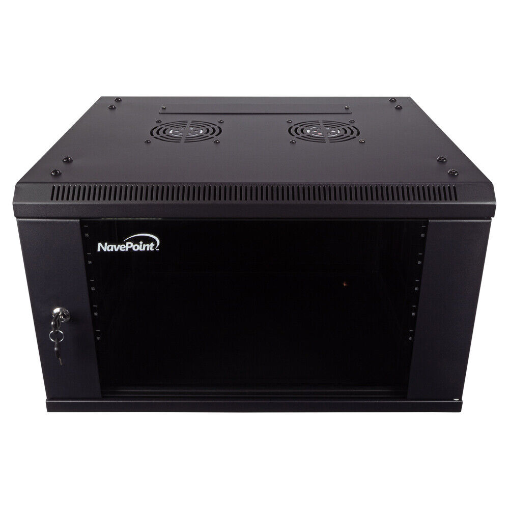 NavePoint Wall Mount Network Server Cabinet for 19” IT Equipment, A/V, Lockable