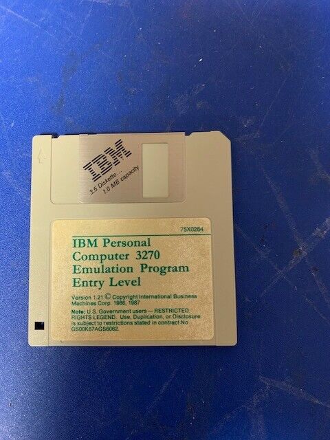 IBM PC 3270 Emulation Program Entry Level Version 1.21- 3.5 Floppy Disk