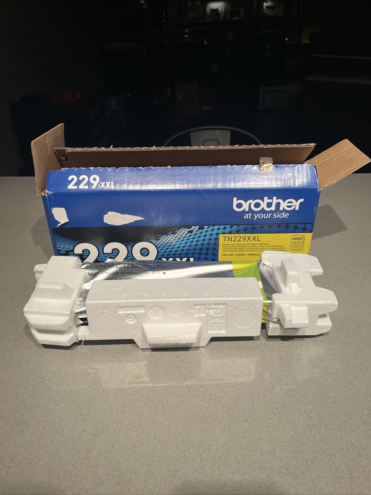 Brother TN229XXL Yellow Super High Yield Toner Cartridge Untested Seal Opened