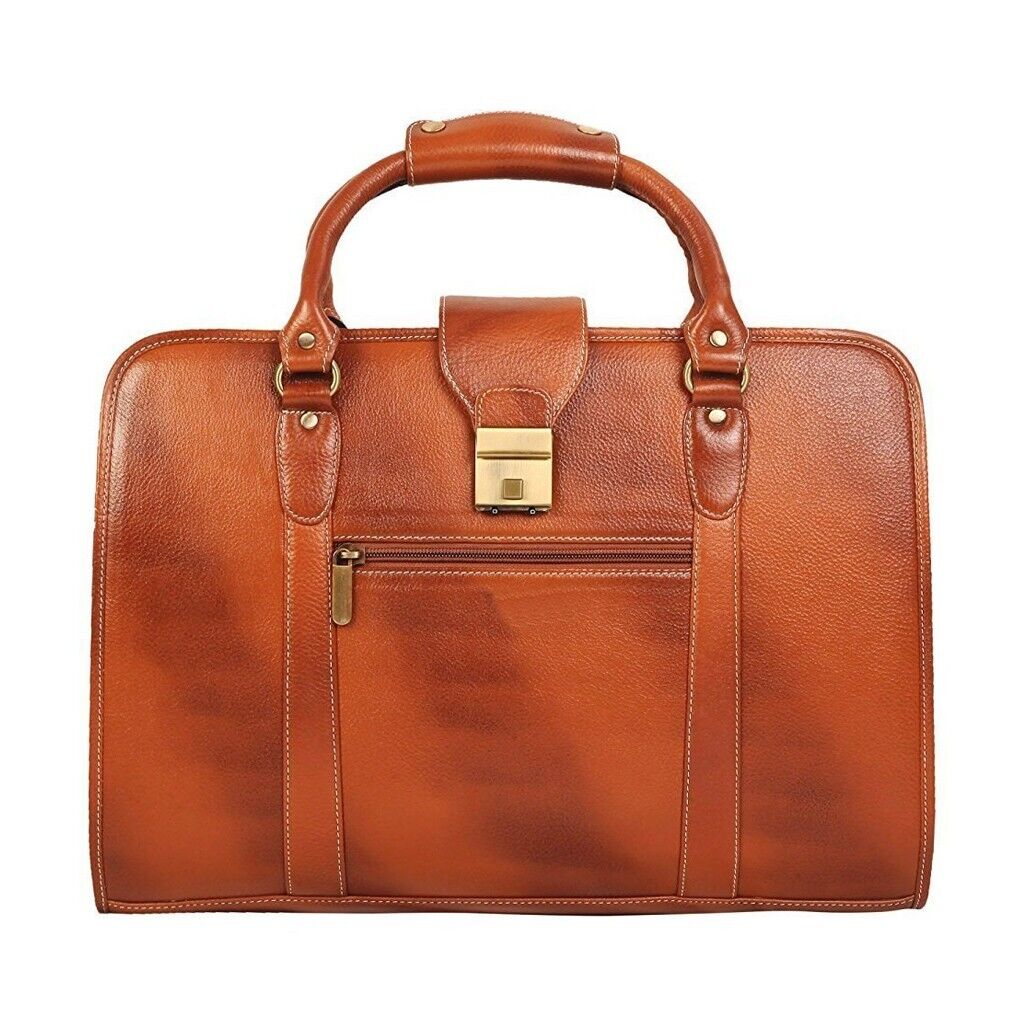 stylsak, Unisex leather briefcase bag men with genuine leather handmade product