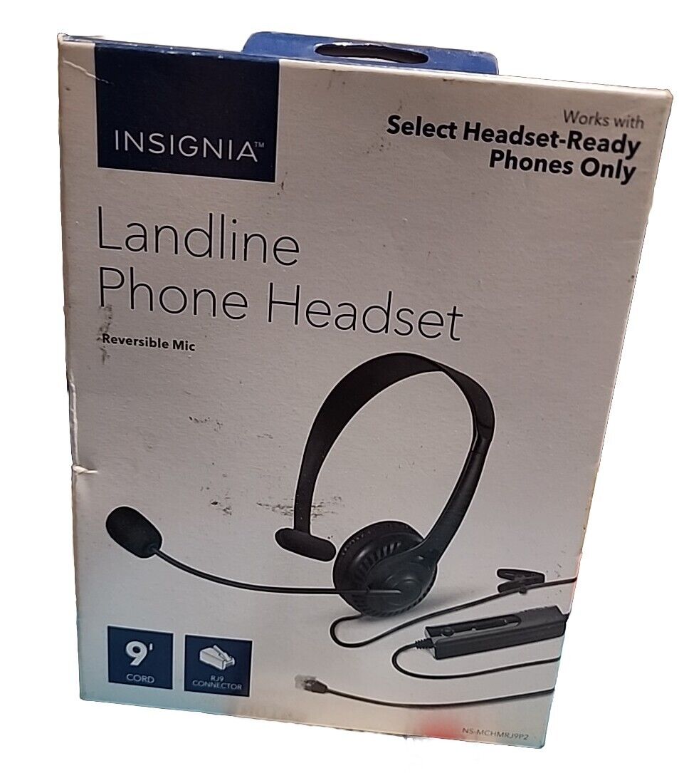 Insignia- Landline Hands-Free Headset with RJ-9 Connection - Black