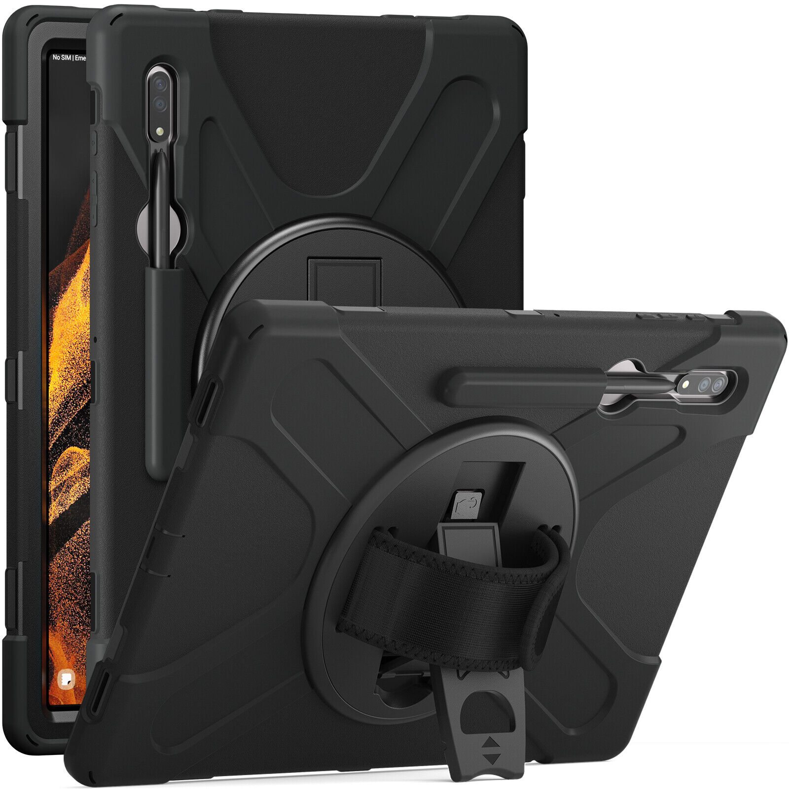 KIQ Heavy Duty Hand Strap Case Samsung Galaxy Tab S7 S7+ S7 FE S8 S8+ S8 Ultra