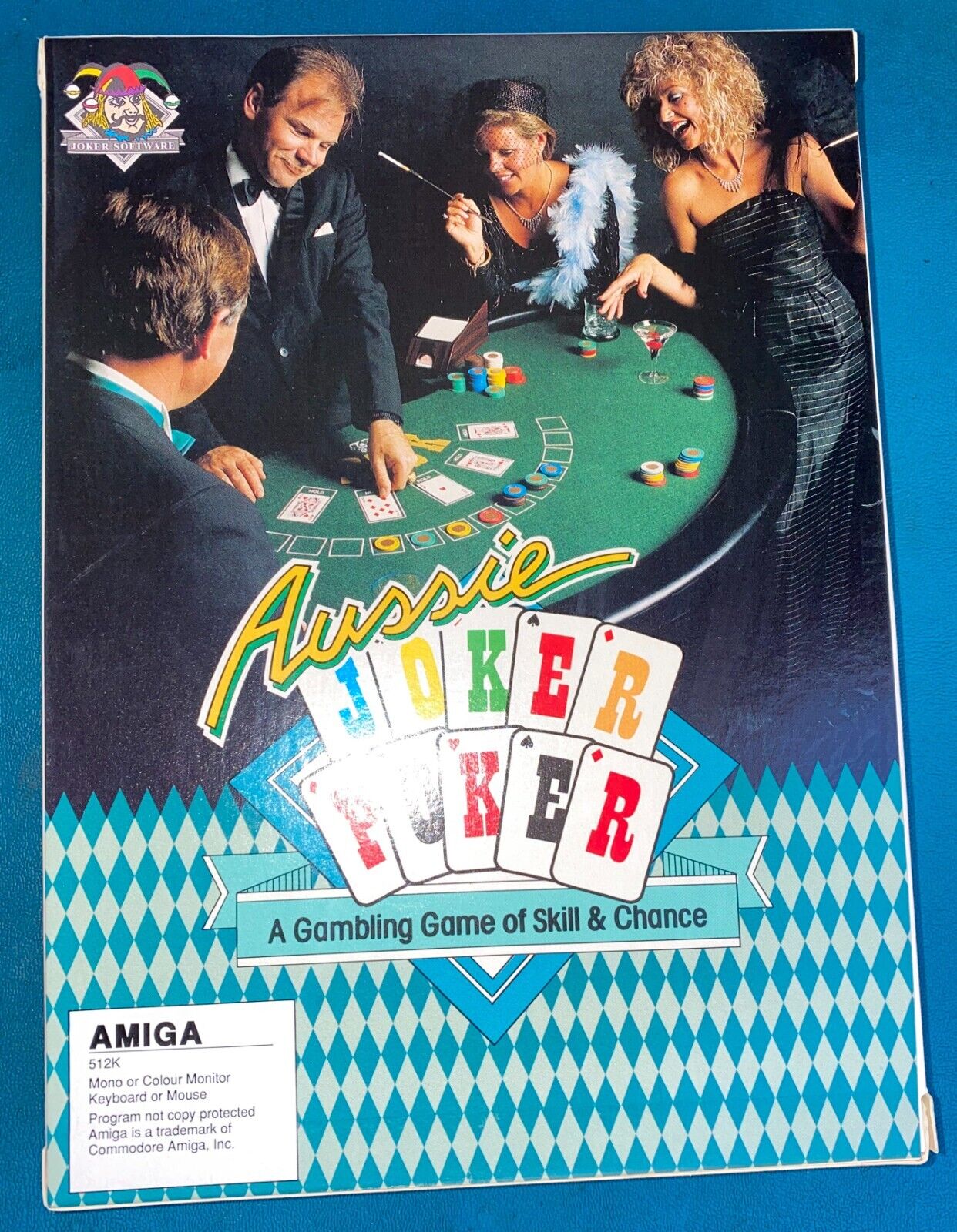Joker Software Aussie Joker Poker for Commodore Amiga Computers 3.'5 Floppy Disk