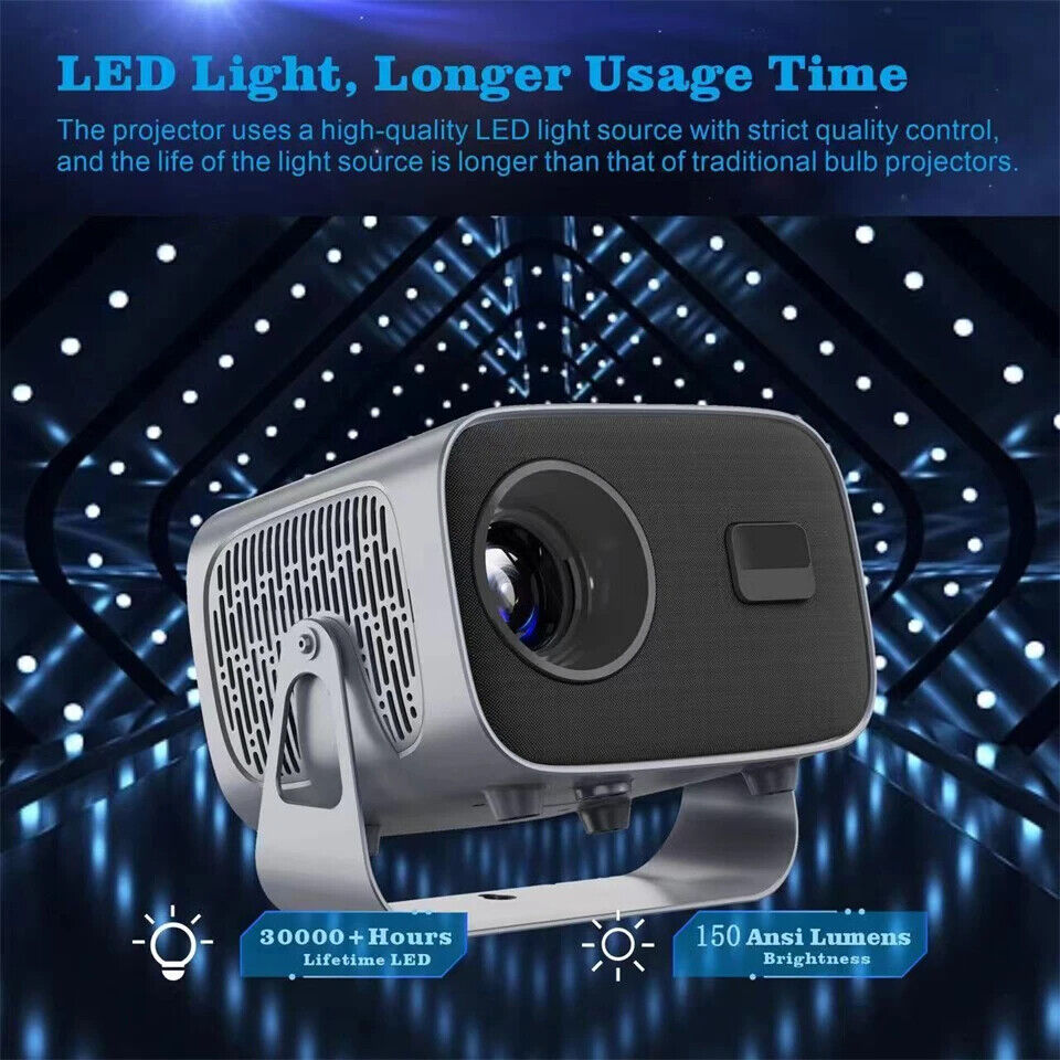 A10 Android Smart LED Projector 5G WiFi Bluetooth Projector Max 4K In/Outdoor