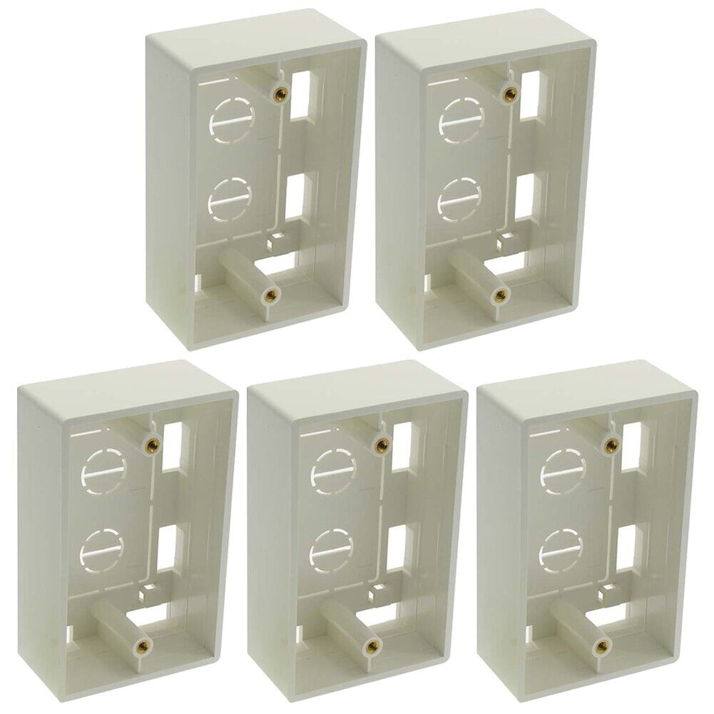 5 Pcs Single 1 Gang White Plastic Surface Mount Junction Box For Wall Plate