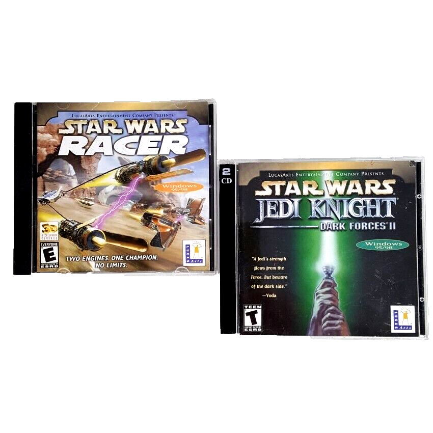 Star Wars Racer and Jedi Knight Dark Forces II Windows 2 Video Games LucasArts