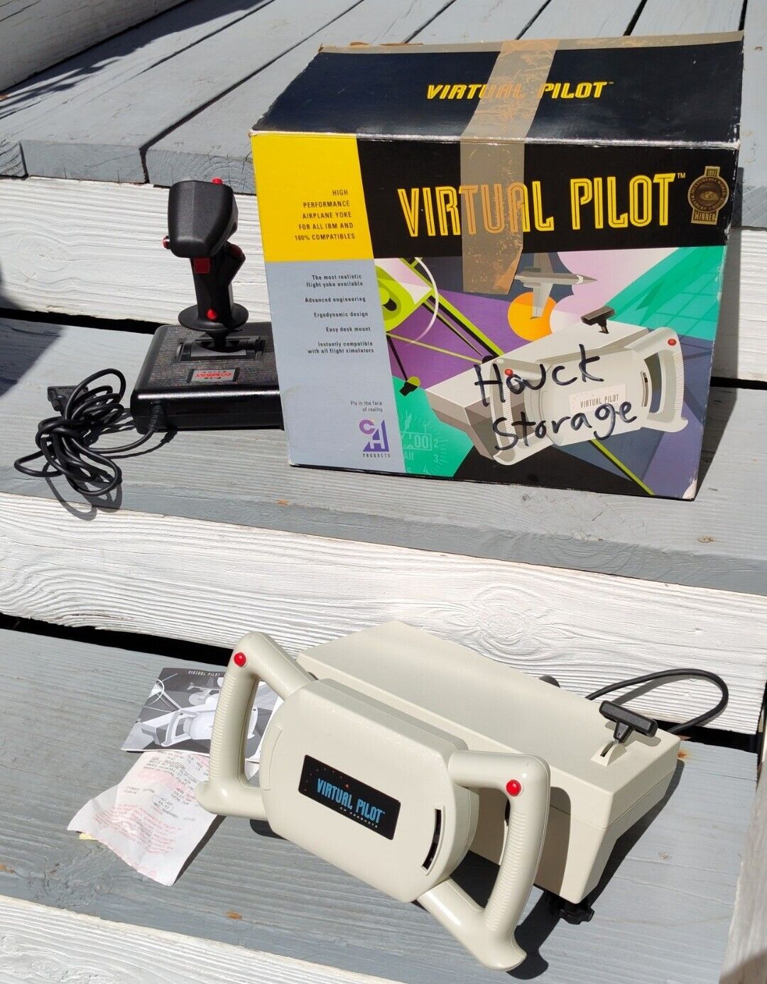CH Virtual Pilot Flight Yoke Vintage Joystick + F-16 combat stick Bundle 