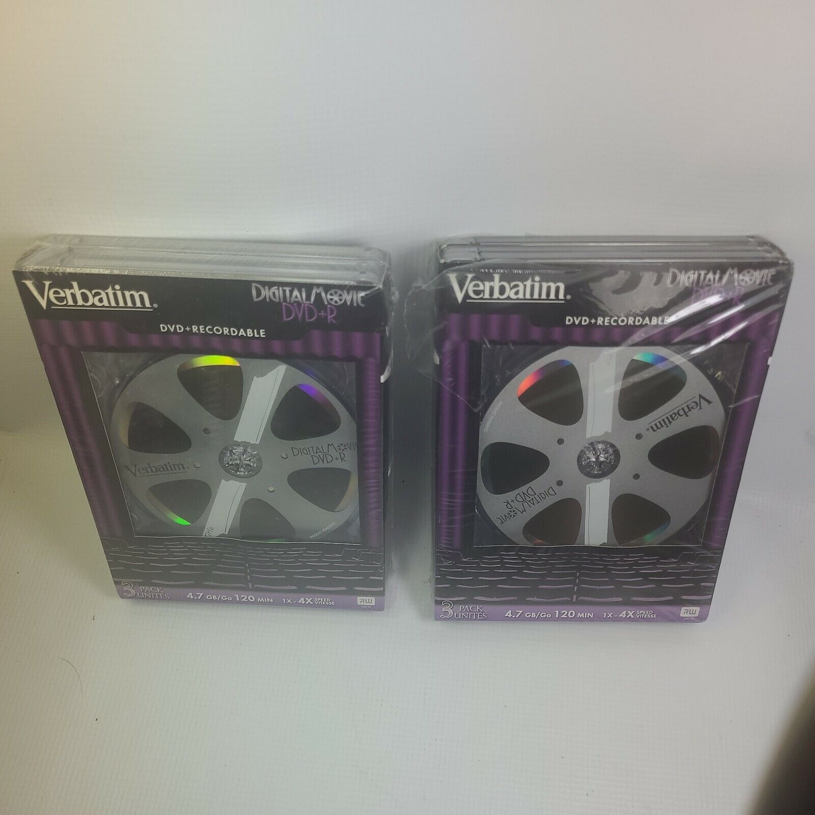 Lot of 2 Verbatim DVD+R Recordable Digital Movie 3 Packs - Open Box- PLEASE READ