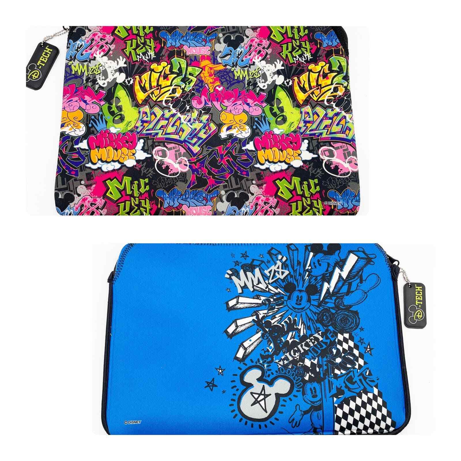 Disney Parks D-Tech Reversible Tablet Pouch Neoprene Graffiti Zip Top Multicolor