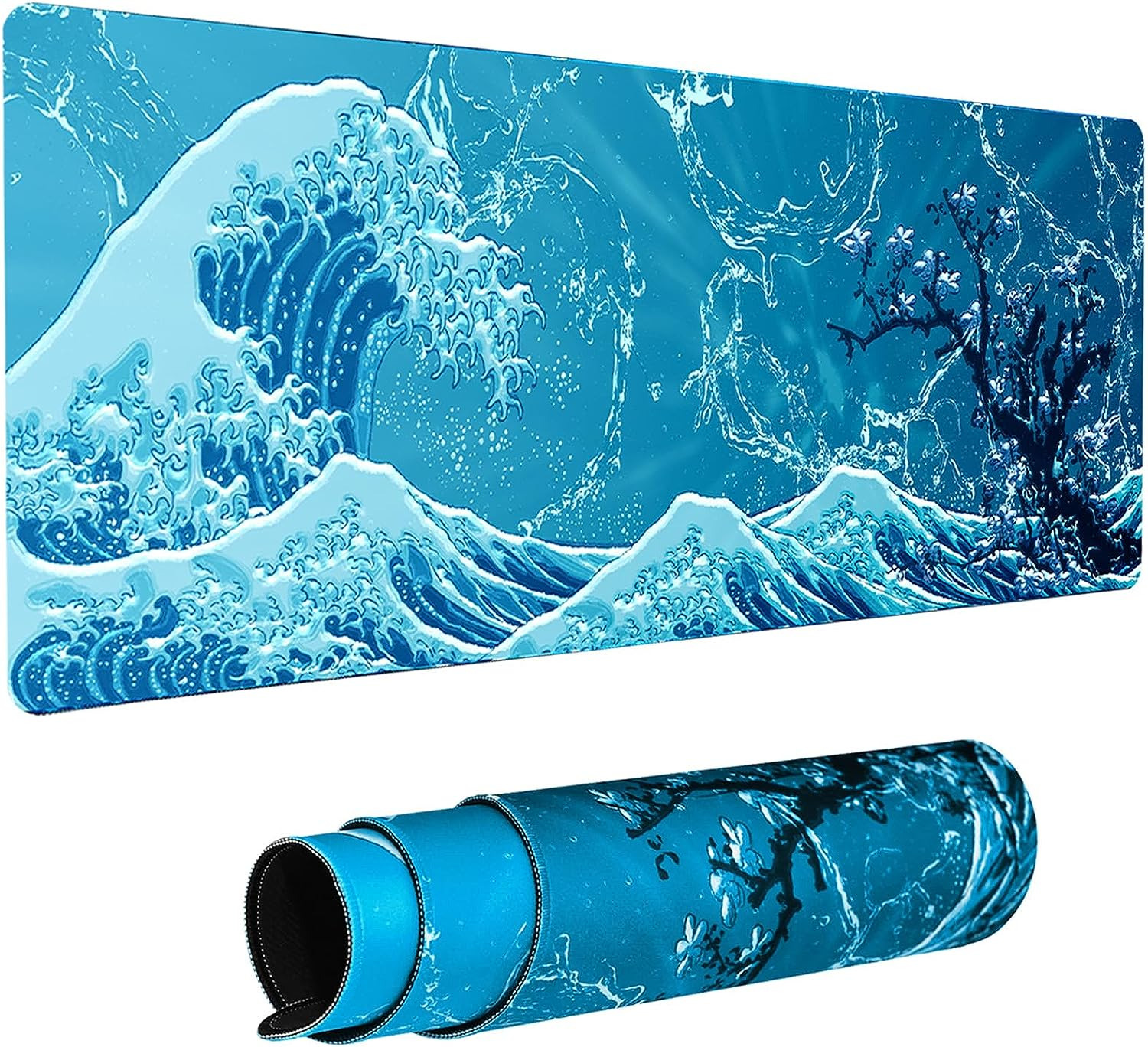 Japanese Sea Wave Extended Big Mouse Pad Large,XL Gaming Mouse Pad Desk Pad,31.5